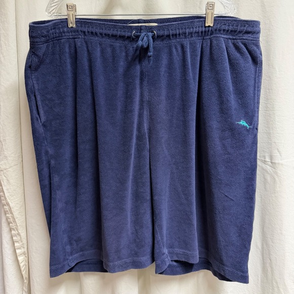 Tommy Bahama Other - Tommy Bahama Mens XL Navy Blue French Terry Cloth Lounge Poolside Shorts Marlin